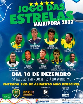 Futebol Solidário reunirá estrelas nacionais em Mairiporã