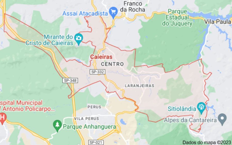 Caieiras: A população de Caieiras, no estado de São Paulo, atingiu 95.030 pessoas de acordo com os resultados do Censo de 2022, representando um crescimento de 9,82% em relação a 2010. (Reprodução Google Maps)