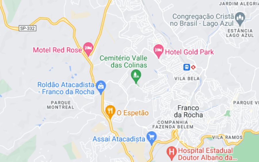 No Censo de 2022, Franco da Rocha, localizado em São Paulo, contabilizou uma população de 144.849 pessoas, evidenciando um aumento de 10,06% em relação a 2010. (Reprodução Google Maps)