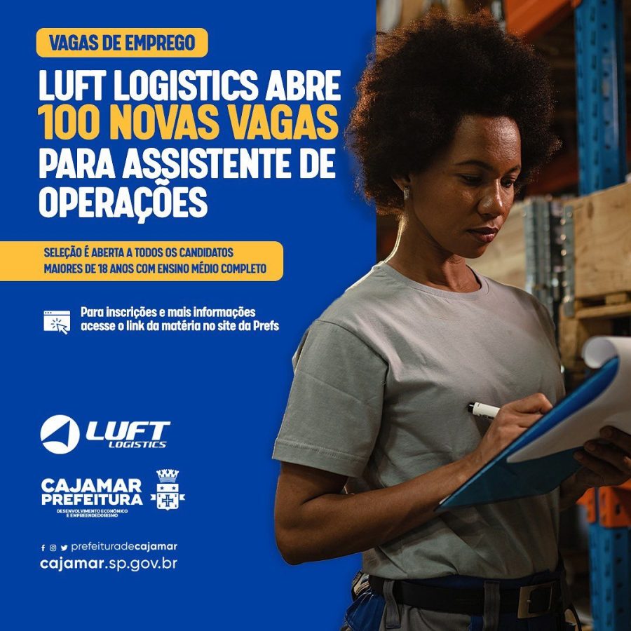 Luft Logistics anuncia abertura de 100 vagas de emprego em Cajamar