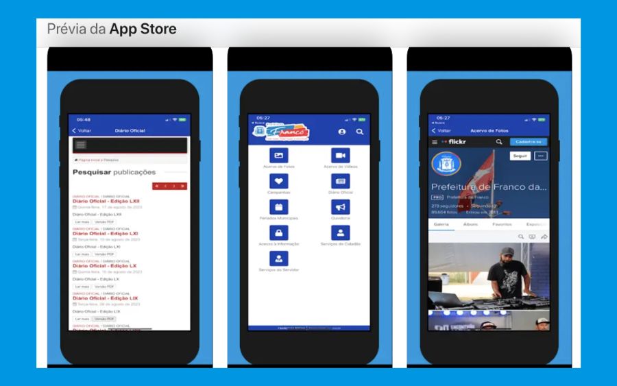 Download do aplicativo da Prefeitura de Franco da Rocha (iOS).