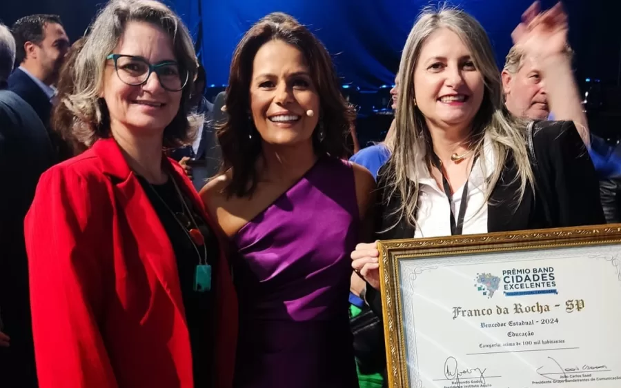 Franco da Rocha foi reconhecida com o Prêmio Band Cidades Excelentes na categoria Educação para cidades com mais de 100 mil habitantes. A cidade alcançou uma pontuação de 82,87%, destacando seu compromisso.