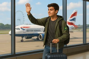 Franco-rochense Guilherme Palhares embarca para intercâmbio cultural na Inglaterra pelo CPS