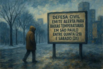 Frente fria provoca alerta da Defesa Civil para queda brusca de temperatura em São Paulo entre 29 e 31 de maio