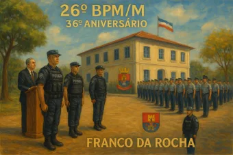 PM realiza evento pelo aniversário do 26º BPM/M em Franco da Rocha, cerimônia homenageia 36º aniversário da unidade