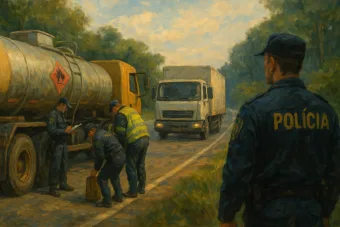 Polícia Militar fiscaliza transporte de produtos químicos em área ambiental de Mairiporã