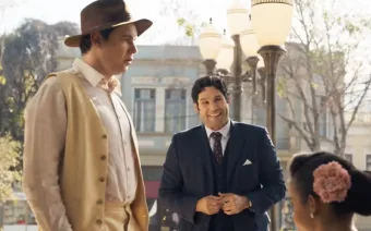 Clóvis invade encontro na praça e cria clima de tensão entre Dita e Candinho em Êta Mundo Melhor