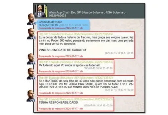 Eduardo Bolsonaro xinga Jair Bolsonaro em mensagens expostas pela PF após ser chamado de imaturo