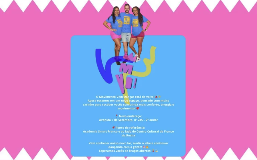 Instalado na Avenida 7 de Setembro, 245, 2º andar, ao lado do Centro Cultural, o espaço foi reorganizado para receber turmas diversas, com piso adequado, ventilação e estrutura pensada para prática contínua.