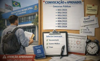 Prefeitura de Caieiras convoca aprovados em concursos públicos de 2023 e 2024; candidatos devem conferir edital para posse