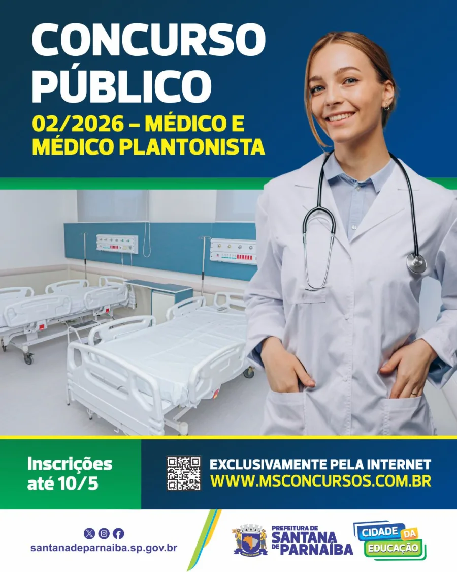 As inscrições são realizadas exclusivamente pela internet, com acesso ao sistema responsável pela organização do concurso. A seleção integra a estratégia de reforço na rede pública de saúde do município.