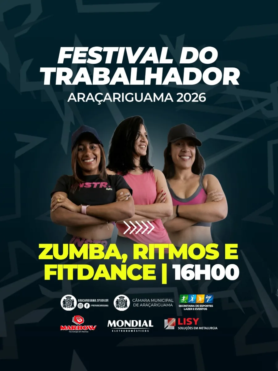 16h00 Apresentações de zumba ritmos e fitdance encerram a programação com atividades abertas voltadas ao público