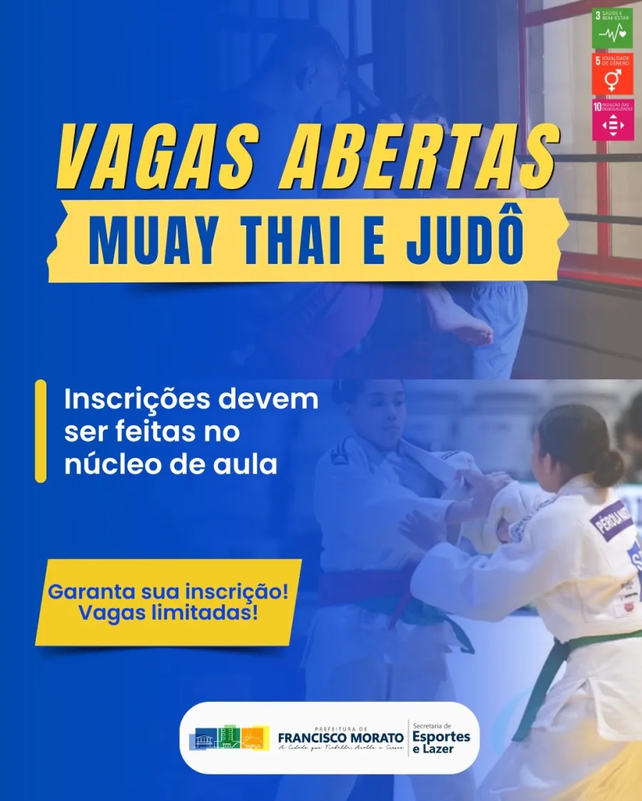 A Prefeitura de Morato abriu vagas para aulas gratuitas de muay thai e judô, mas o acesso não é tão simples quanto parece. As inscrições são presenciais e exigem atenção às regras para não perder a vaga.