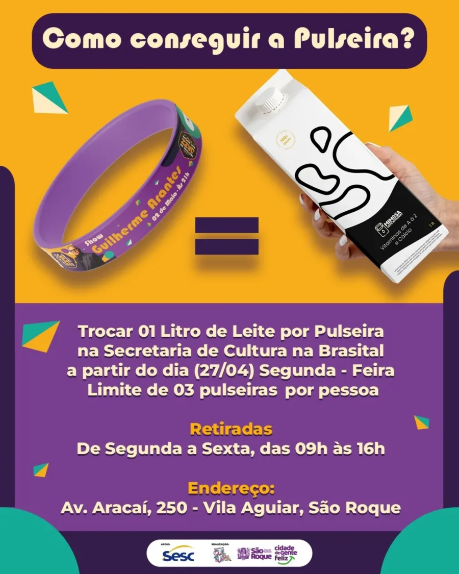 Troca por leite: regra que garante acesso ao show mais aguardado do festival em São Roque