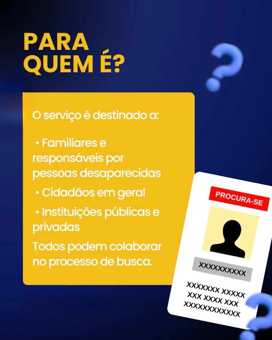O cadastro foi criado para acelerar buscas e aumentar chances de encontrar pessoas desaparecidas na cidade e região.