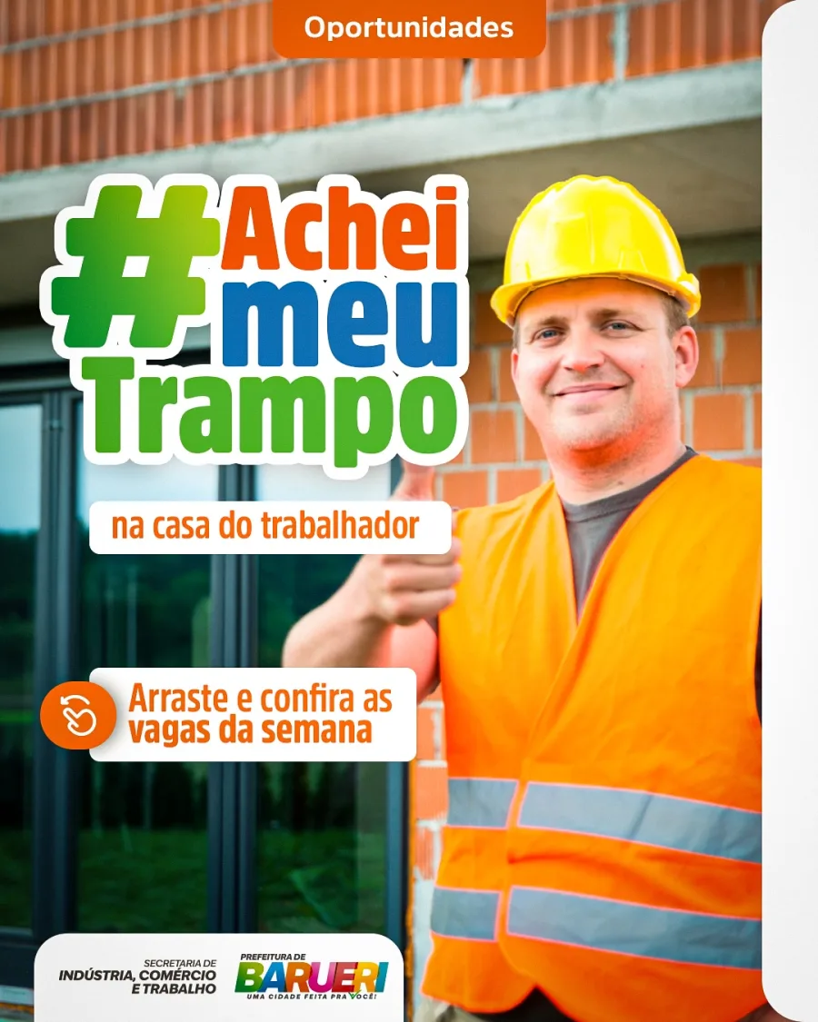 Barueri inicia a semana com novas vagas de emprego em áreas como logística, comércio e serviços. Os salários chegam a R$ 2.497,00 e há opções sem experiência.