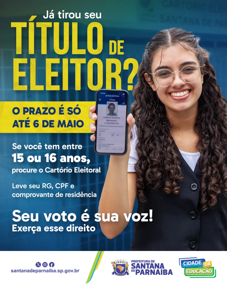 Prazo para emissão do título de eleitor termina em 06 de maio para jovens a partir de 15 anos