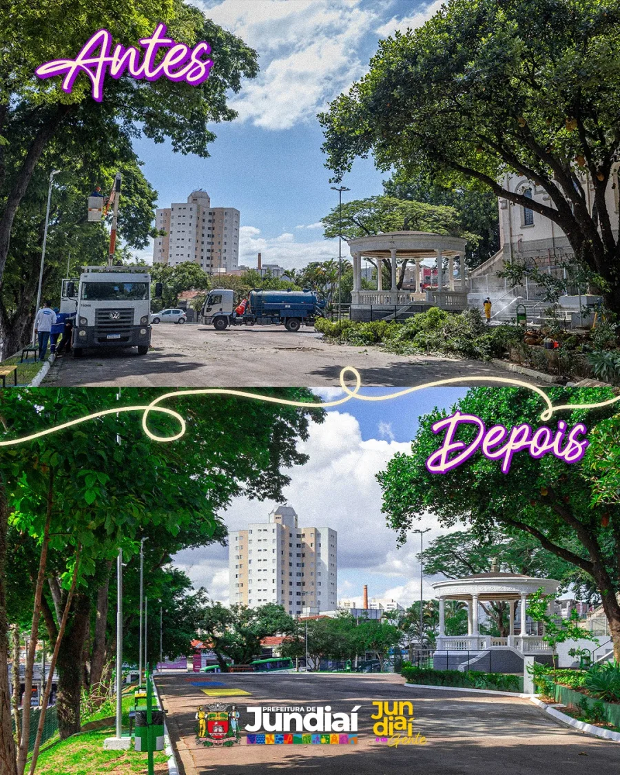 O coreto, que estava apagado na paisagem, ganhou nova pintura e estrutura revisada. O resultado é direto: o espaço voltou a ser notado por quem passa e por quem mora ali