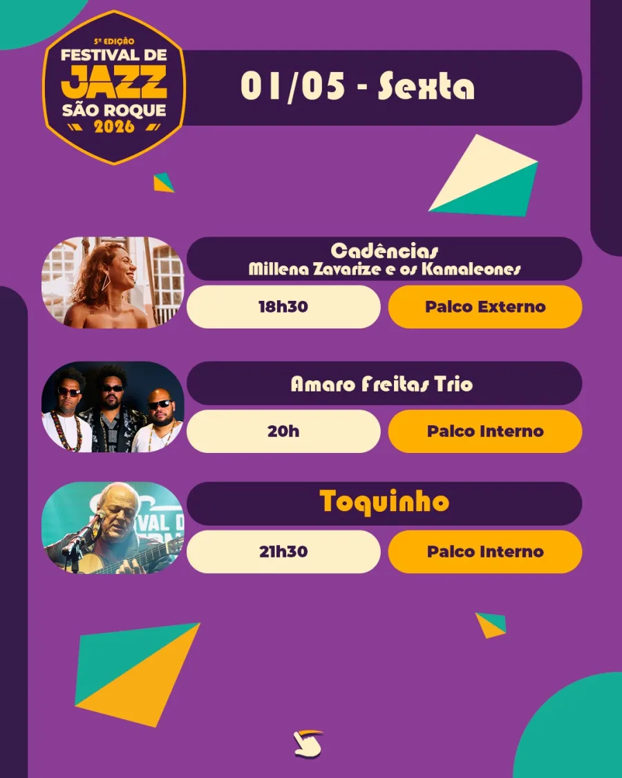 Na sexta, o público encontra uma virada de ritmo. Amaro Freitas Trio esquenta a noite e Toquinho fecha com repertório conhecido, puxando quem quer ouvir música familiar.