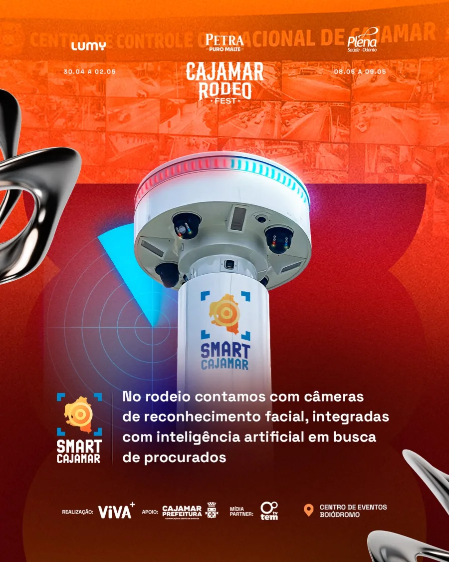 A estrutura faz parte de uma estratégia de segurança que combina tecnologia e atuação operacional, com foco na identificação de pessoas procuradas e no controle do público.