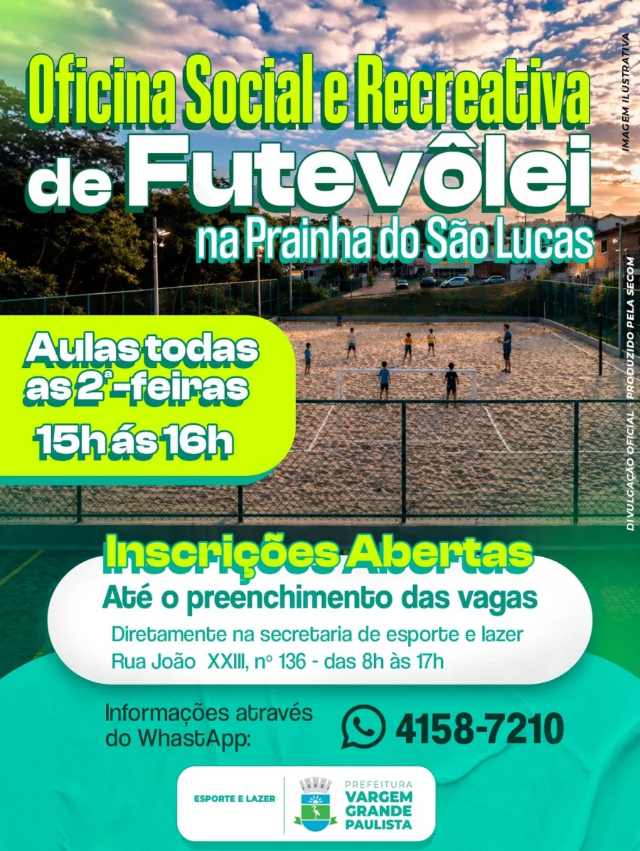 Com aulas realizadas às segundas-feiras, das 15h às 16h, o projeto combina atividade física ao ar livre com integração comunitária. Interessados devem se inscrever presencialmente na sede da Secretaria, dentro do horário comercial, e podem obter mais informações por telefone.