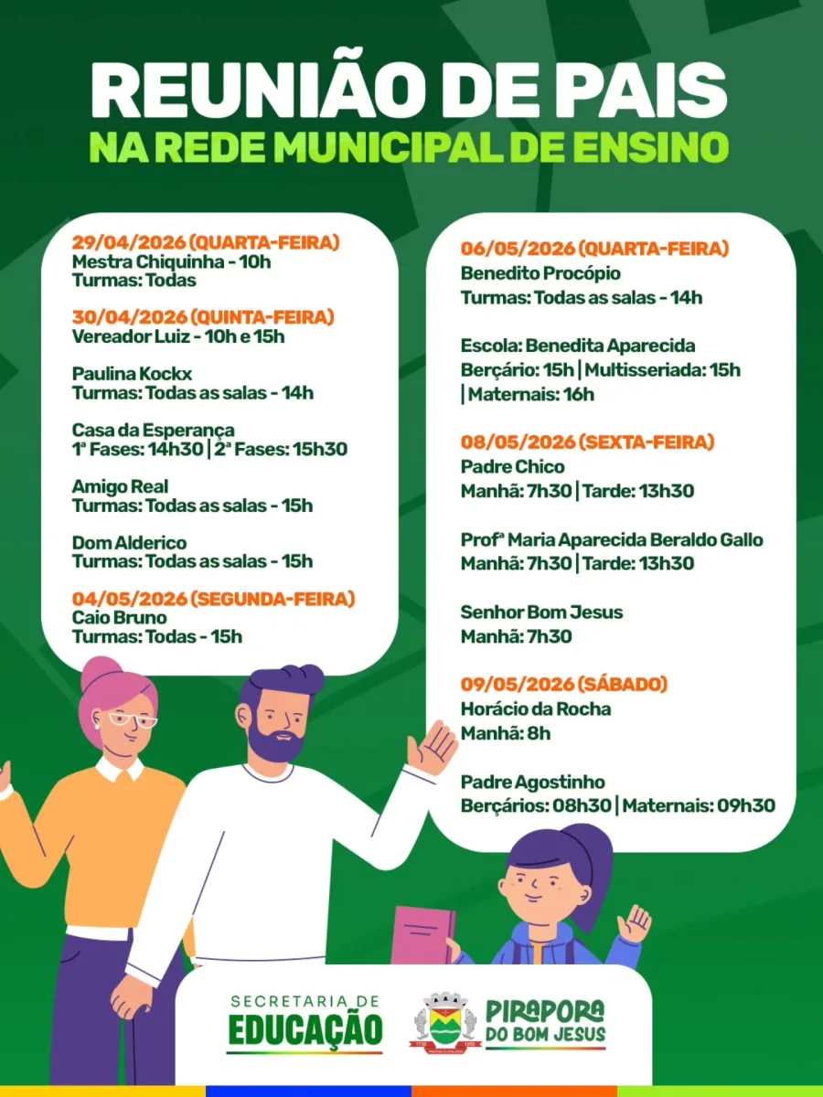 Os encontros têm como foco o acompanhamento do desempenho escolar, a rotina em sala de aula e a troca direta entre responsáveis e equipe pedagógica. A participação das famílias é considerada parte essencial no processo de desenvolvimento dos alunos ao longo do ano letivo.