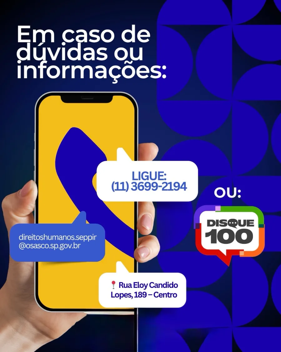 Informações podem ser enviadas pelo telefone (11) 3699-2194, Disque 100 ou e-mail oficial do serviço.