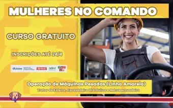 Curso gratuito para operação de máquinas pesadas abre vagas exclusivas para mulheres em Caieiras