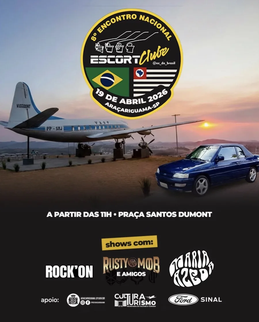 Praça Santos Dumont recebe encontro nacional com exposição de veículos e shows ao vivo