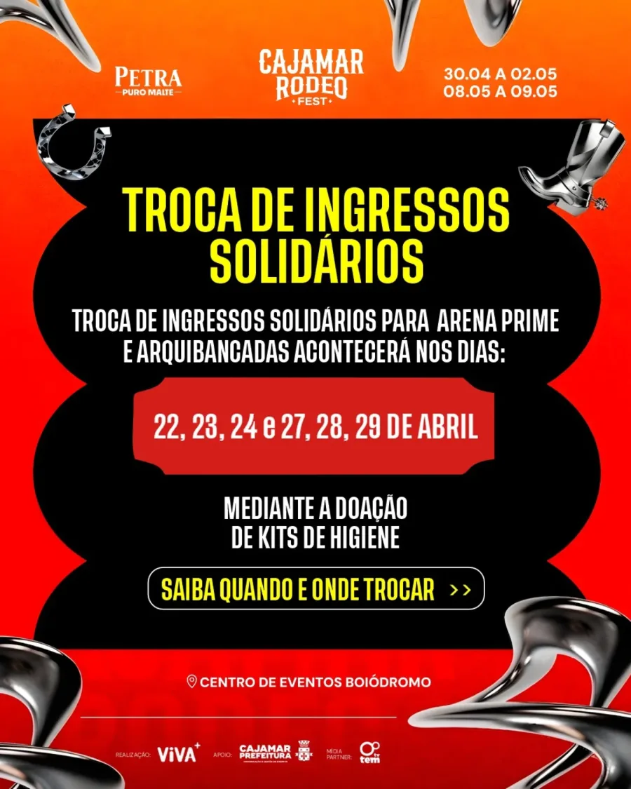 Você percebeu isso? Dá pra entrar no Cajamar Rodeo Fest só doando itens simples, veja como garantir seu ingresso antes que acabe