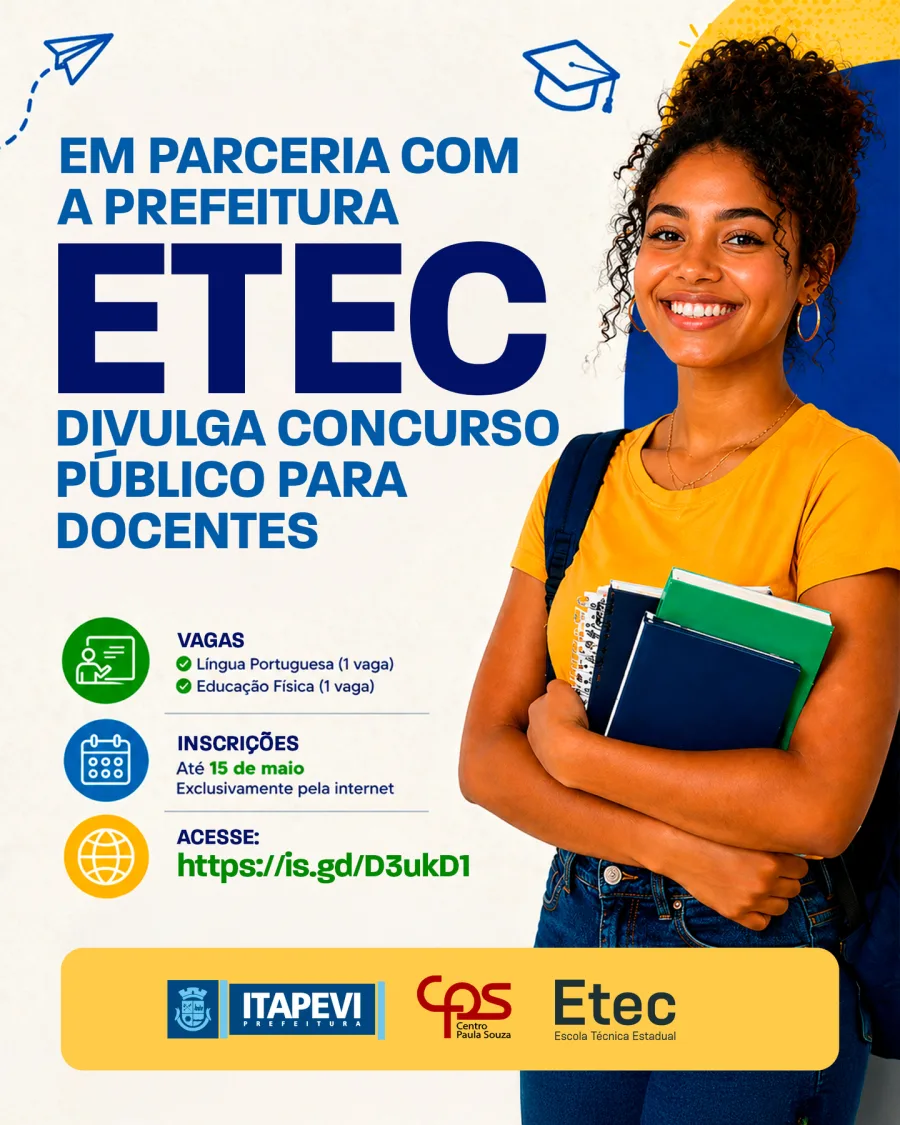 O processo ocorre de forma totalmente online e sem cobrança de taxa, com prazo limitado para participação. A medida busca atrair profissionais da educação interessados em atuar no ensino médio integrado ao técnico.
