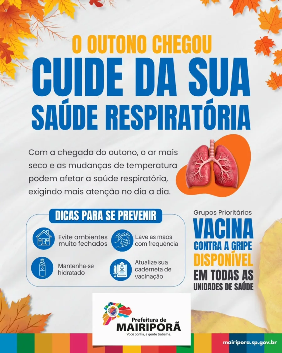 A orientação é intensificar cuidados simples no cotidiano e buscar vacinação nos grupos prioritários, medida que segue disponível nas unidades de saúde da cidade.