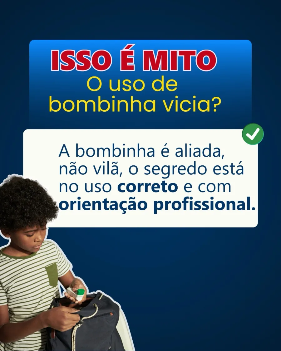 O uso da bombinha não causa dependência, é essencial no controle da asma quando usado corretamente e com orientação médica adequada.