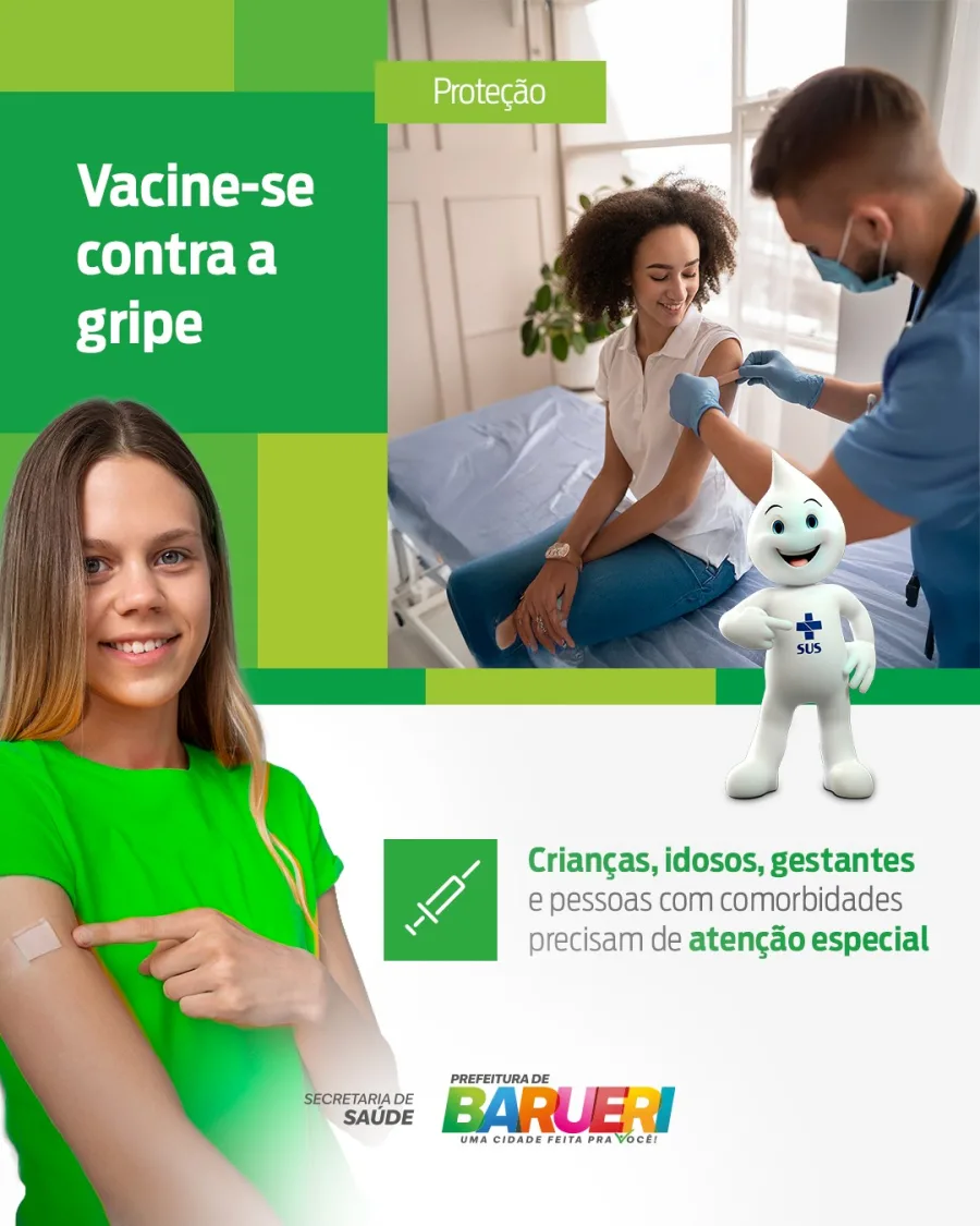 A ação orienta crianças, idosos, gestantes e pessoas com comorbidades a buscarem as unidades de saúde para garantir a proteção durante o período de maior circulação do vírus.