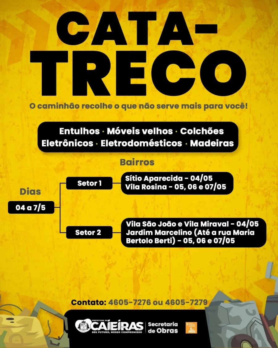 O caminhão da coleta percorre regiões específicas conforme cronograma dividido por setores, atendendo moradores que precisam descartar móveis antigos, eletrodomésticos e outros materiais que não podem ser recolhidos pelo serviço convencional.