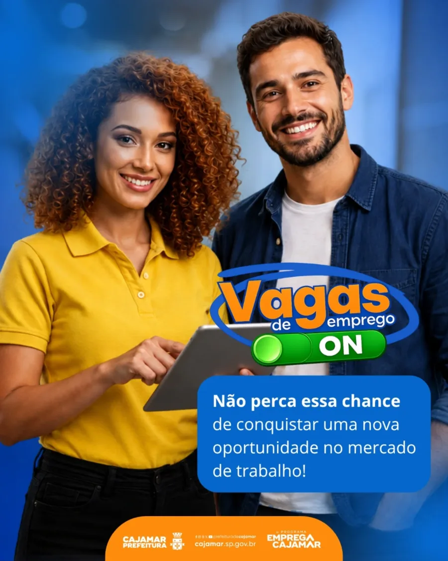 Programa Emprega Cajamar divulga novas oportunidades de trabalho para moradores da cidade com vagas em diferentes áreas e encaminhamento até 8 de maio.