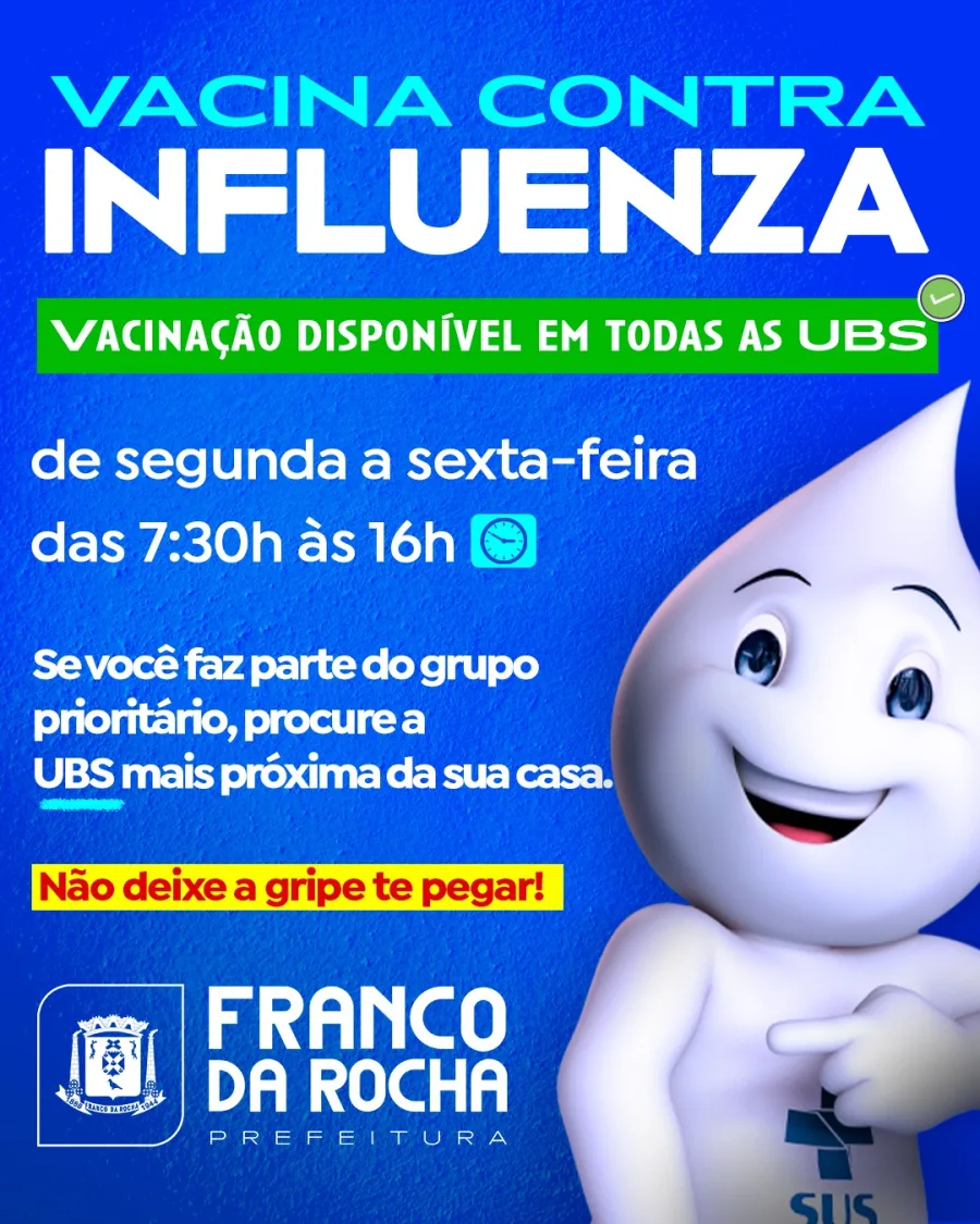 A orientação é que os moradores procurem a unidade mais próxima para receber a dose e reforçar a proteção contra complicações da gripe.