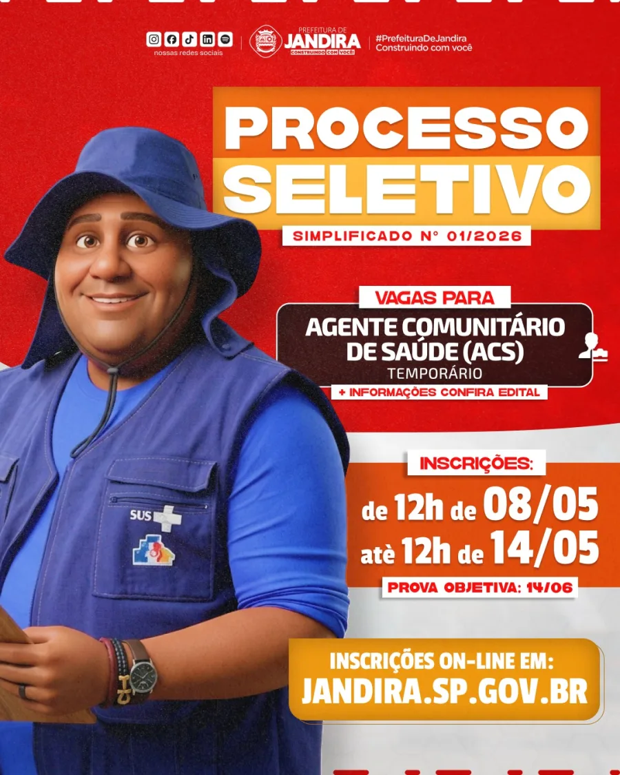 O cronograma já está definido e exige atenção dos candidatos, principalmente por conta do curto período de inscrição. O processo será conduzido de forma totalmente online, com etapas objetivas e critérios definidos em edital disponível no site oficial do município.