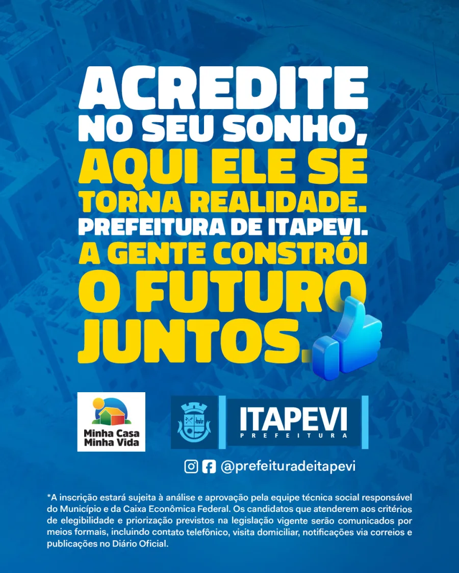 As moradias fazem parte do programa Minha Casa Minha Vida e serão destinadas a famílias de baixa renda que atendam às regras definidas pelo Governo Federal.