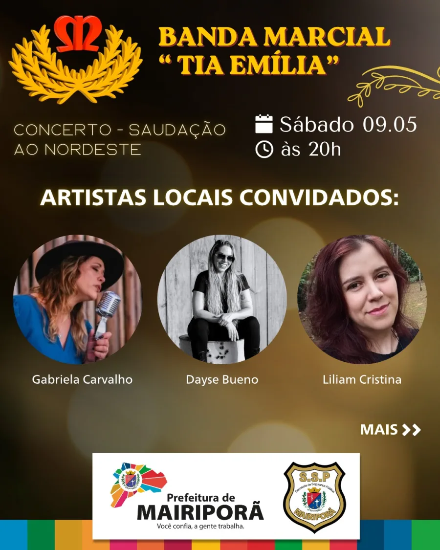 Entre os convidados estão nomes como Gabriela Carvalho, Dayse Bueno e Liliam Cristina, além de grupos como Brass Band Mairipa City e Spartakus Hope Dance. A diversidade de estilos amplia o alcance do evento.