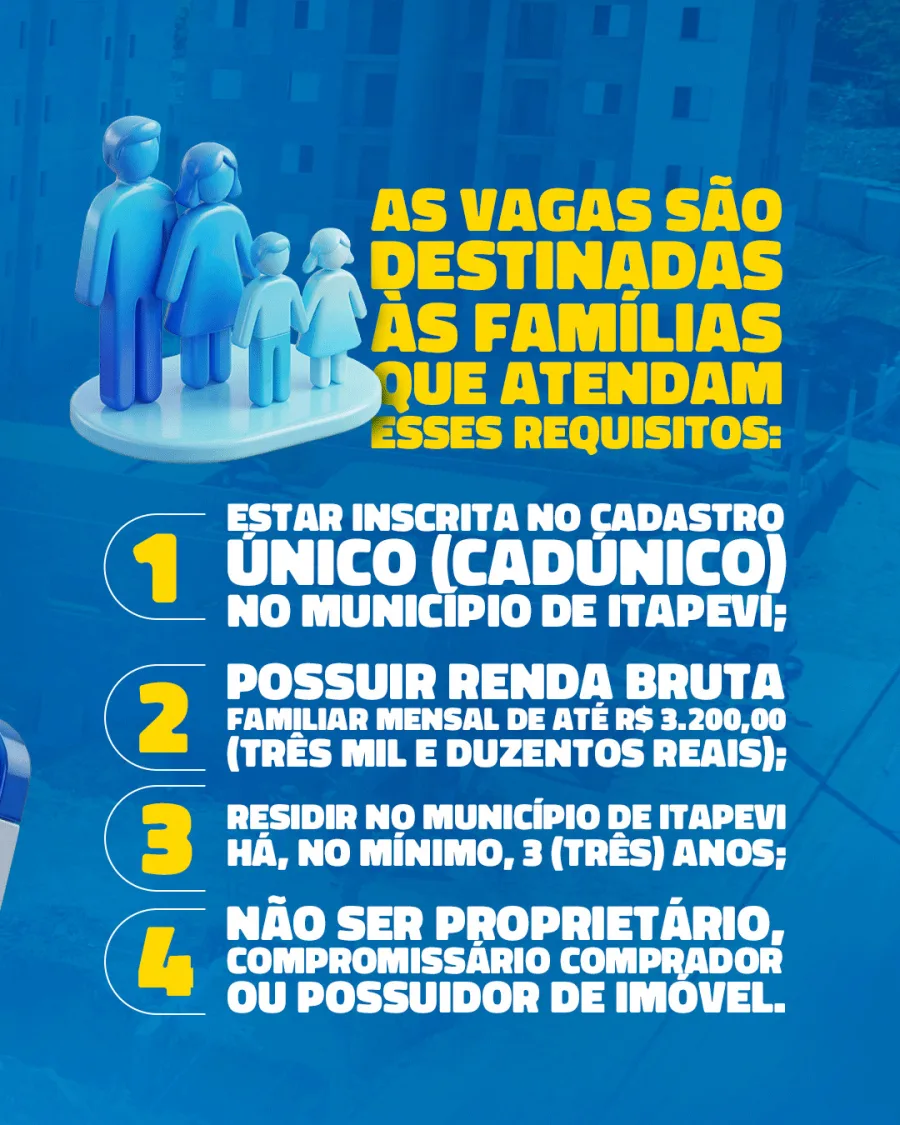 As inscrições começam no dia 11 de maio e serão feitas apenas de forma online, por meio de link que ainda será divulgado pela administração municipal.
