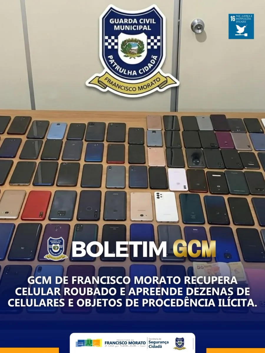 GCM de Francisco Morato apreende dezenas de celulares e identifica suspeita de receptação durante patrulhamento