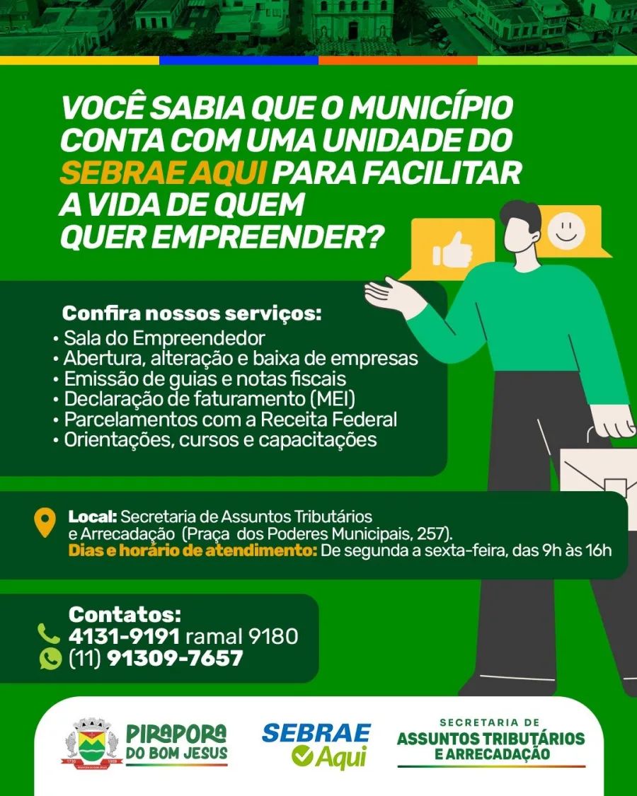 Instalado dentro da Secretaria de Assuntos Tributários e Arrecadação, o espaço concentra atendimentos que normalmente exigiriam deslocamentos ou múltiplos acessos digitais. A proposta é simplificar processos, reduzir burocracia e ampliar o acesso à informação para quem já empreende ou pretende iniciar uma atividade formal no município.