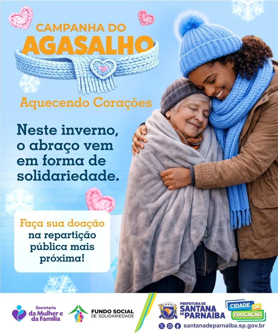 A ação “Aquecendo Corações” foi lançada pela Prefeitura de Santana de Parnaíba para arrecadar agasalhos e ajudar famílias durante o período de frio.