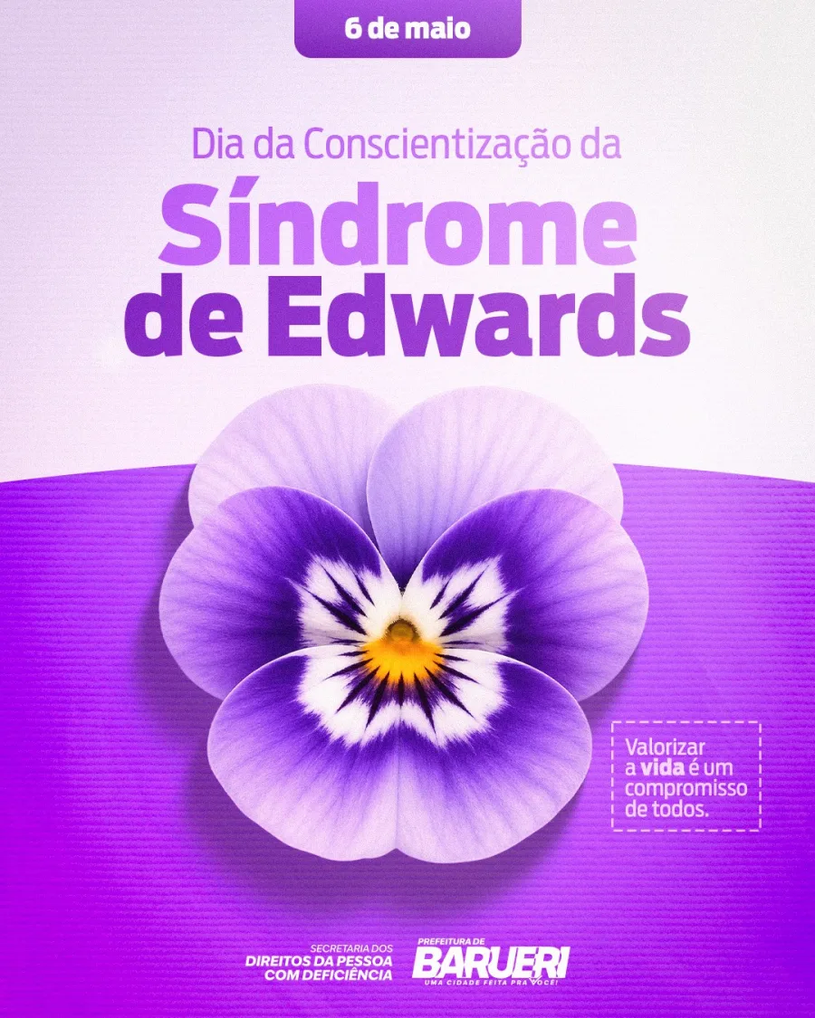 A conscientização sobre a Síndrome de Edwards voltou ao centro das discussões nesta data nacional dedicada ao tema. A condição genética rara, causada pela trissomia do cromossomo 18, interfere no desenvolvimento do bebê ainda na gestação e demanda cuidados médicos constantes ao longo da vida.