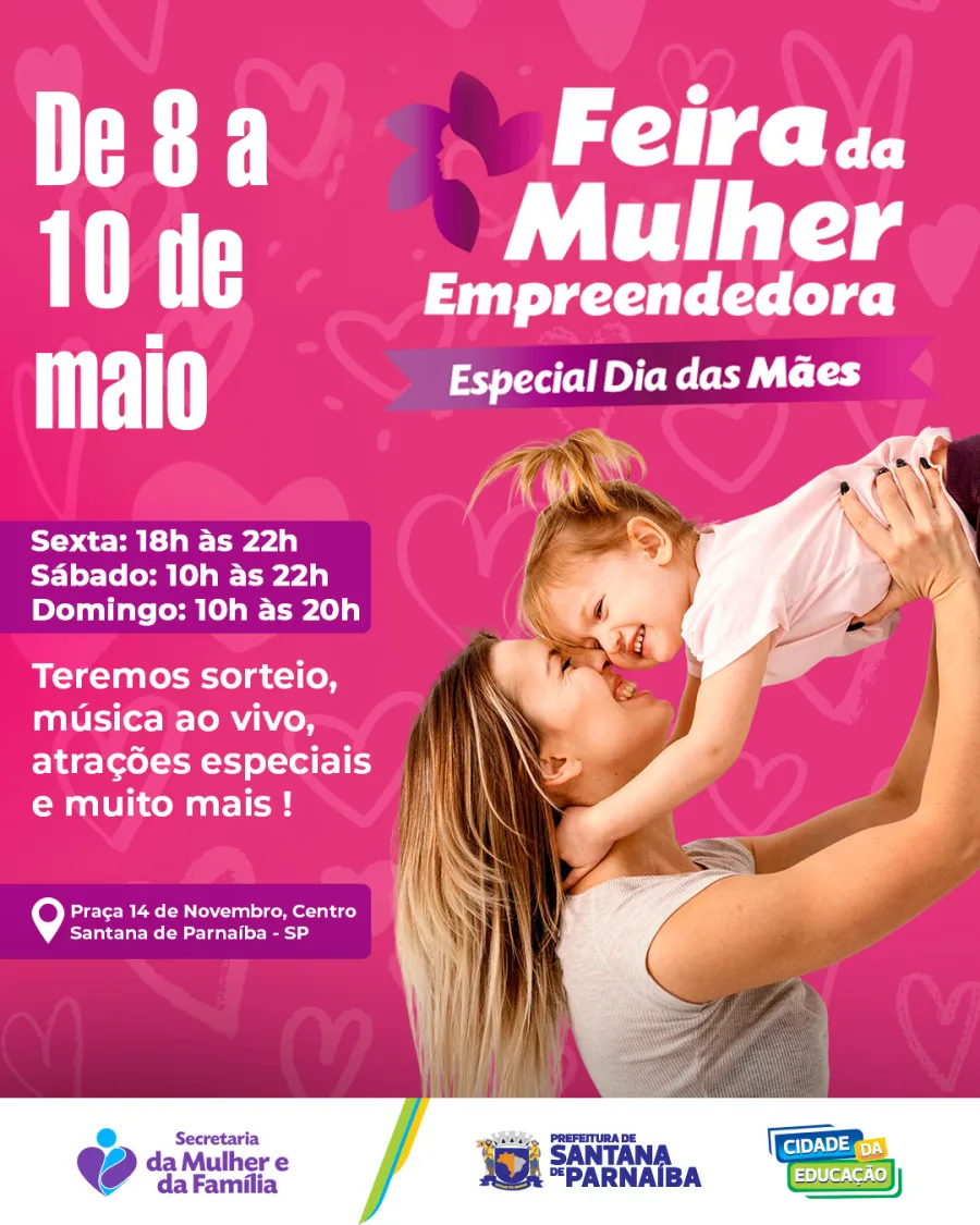 Além da comercialização de produtos artesanais e itens voltados à data comemorativa, a programação contará com música ao vivo, sorteios e apresentações especiais ao longo dos três dias.