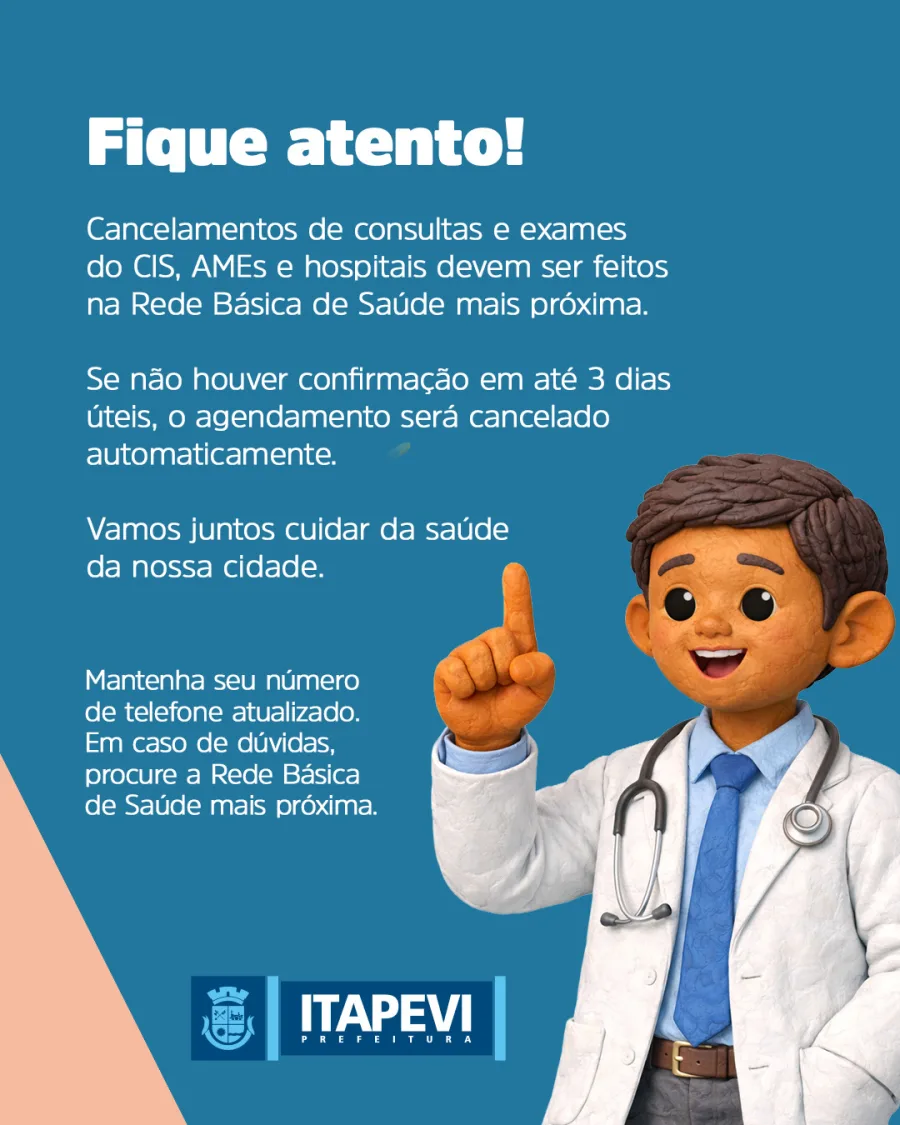 Quase 30% dos pacientes faltam em consultas e exames da rede municipal de saúde de Itapevi sem aviso prévio.