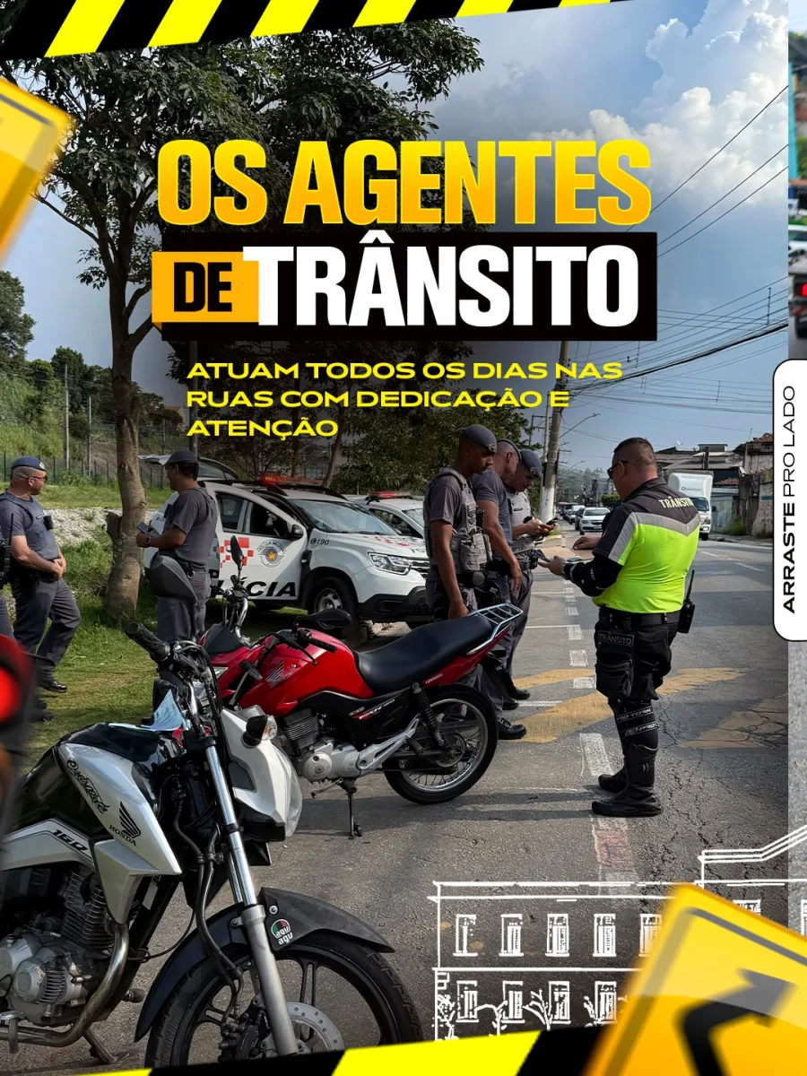 Fiscalização de trânsito em Franco da Rocha reúne agentes e policiais em ação voltada para organização do tráfego e prevenção de acidentes no município.