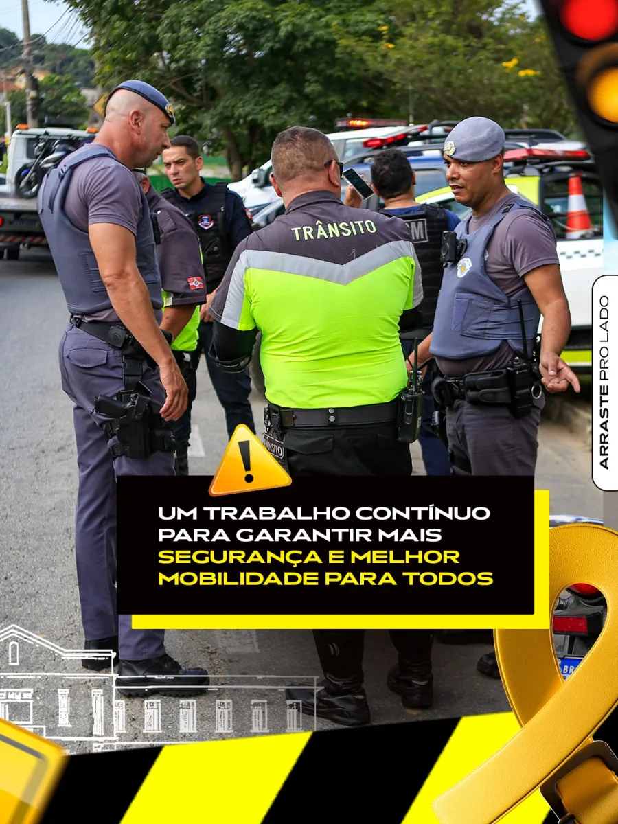 Agentes de trânsito e forças de segurança atuam em operação nas ruas de Franco da Rocha para reforçar segurança viária e melhorar a mobilidade urbana.