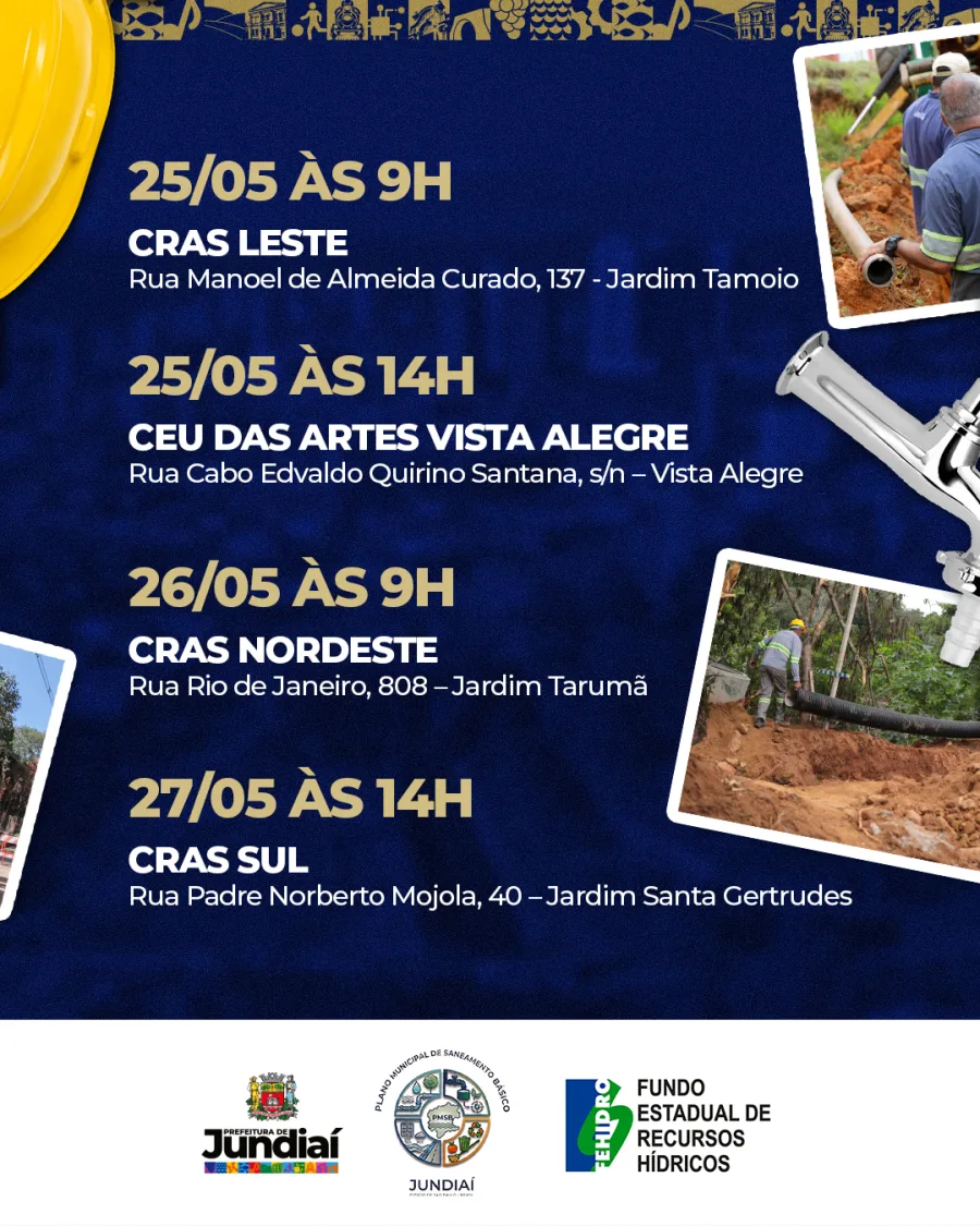 Jundiaí convoca população para discutir futuro do saneamento básico em reuniões espalhadas por bairros do município